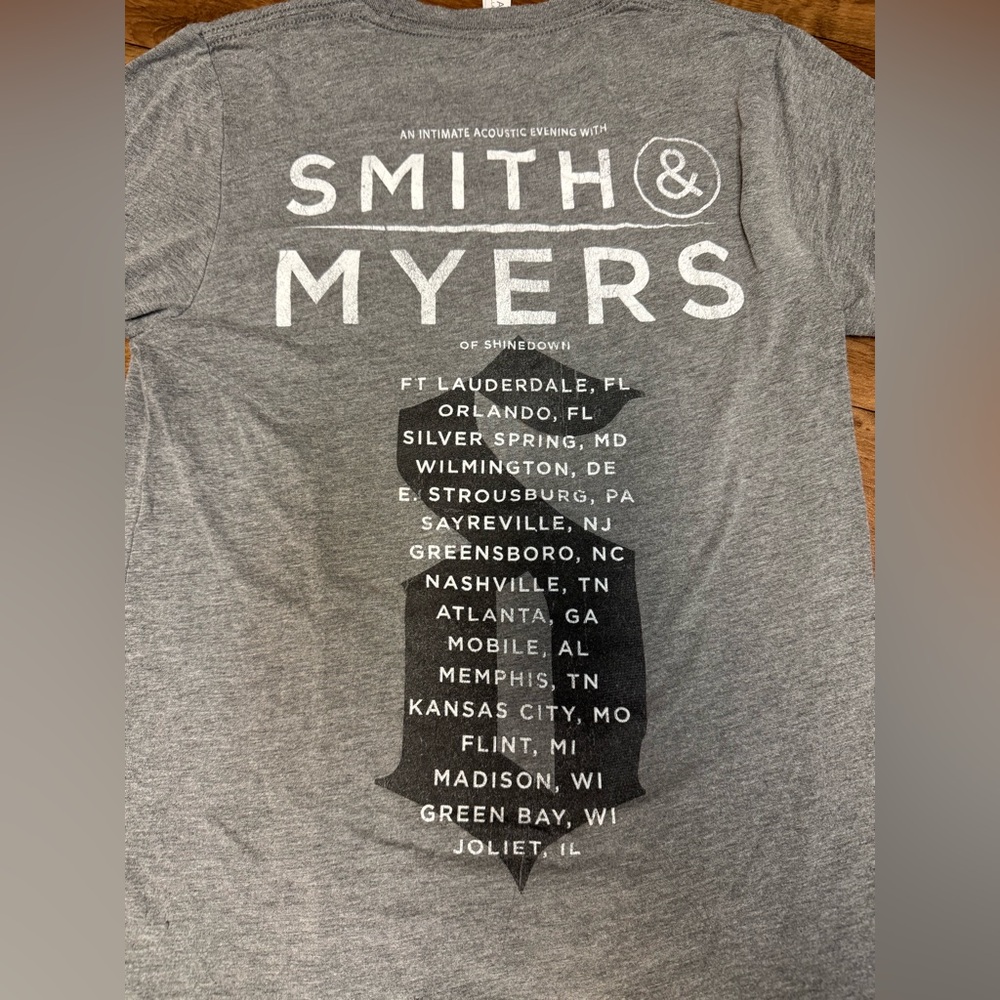 Shinedown Smith & Myers Official Acoustic Concert Tour Shirt 2017 Women’s Small